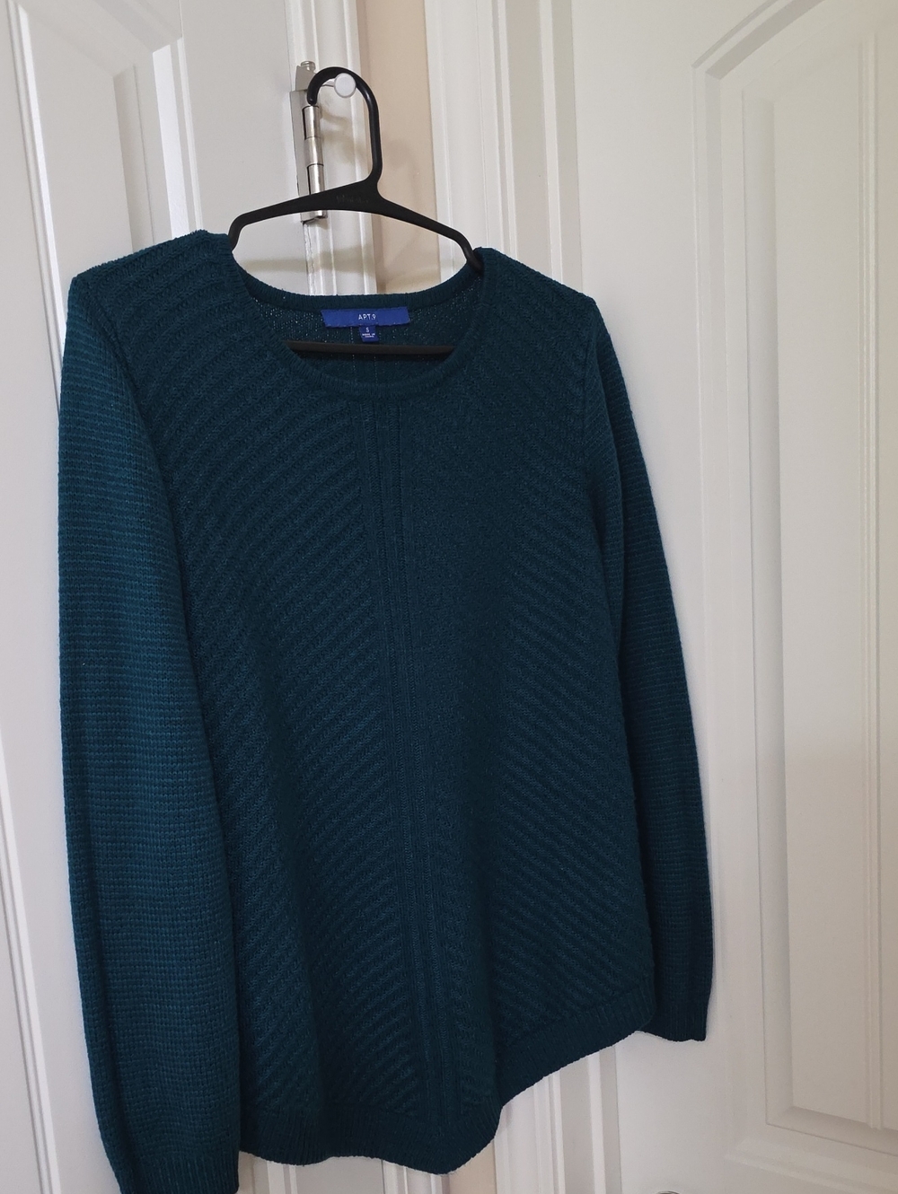 Apt. 9 Deep Teal Ribbed Crewneck Sweater